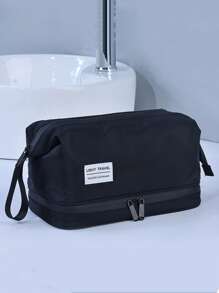 1pc Customizable Expandable Men's Toiletry Bag, Personalized Embroidered Text Storage Pouch, Portable Travel Cosmetic Bag, Large Capacity Grooming Kit, Wet & Dry Separated Wash Bag, Suitable For Daily Use And As A Gift For Family, Friends, Father, Christmas, Easter, Father's Day, Valentine's Day, Birthday - Multicolor - View 13