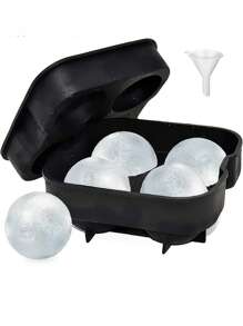 1PC 4/6 Grid Whiskey Ice Ball Making Tray With Lid Round Ice Cube Tray Kitchen Ice Tray Silicone Mold Big Sphere Whiskey Ice Cube Tray For Beverage Beer Cocktail - Multicolor - View 11