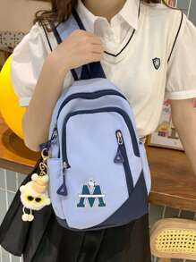 1pc, Stylish Leisure Student School Chest Bag Crossbody Bag, Lightweight Folding Crossbody Bag, Portable Fashion Multi-Functional Shoulder Bag, Suitable For Men And Women, Leisure Nylon Chest Bag, Multi-Level Storage Design, Suitable For Travel, Work And Cycling