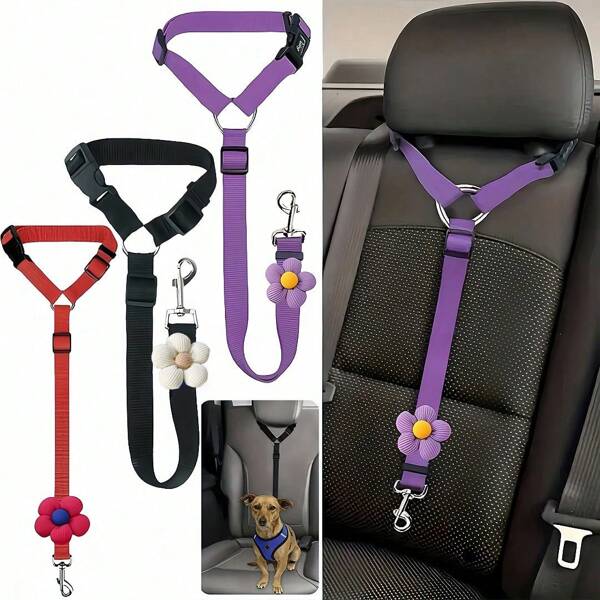 1pc Cinto de segurança para cães para veículo seguro, coleira de segurança para animais de estimação em veículos, coleira de cinto de segurança para cães, fivela de cinto de segurança para cães, cinto de segurança para cães, presente de Natal para cinto de segurança de carro para cães