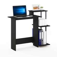 HOMLUX Efficient Laptop Desk, Tablet Computer Desk, Computer Table, Mesa De Computadora, Desk Set For Studying, Solid Wood Desk, Student Table, Home Office Desk, Study Table, Home Office Table, Small Table For Bedroom - 黑/灰 - 查看 5