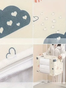 1pc Large Capacity Multifunctional Quilt Storage Bag, With Handles, Dustproof Moistureproof Odorless, Portable Laundry Tote Bag For Home And Dorm Use