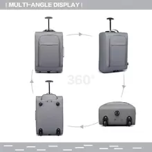 Vali mềm nhẹ 20 inch xách tay - Túi đựng đồ dùng hai bánh xe được cabin chấp thuận cho nam và nữ lý tưởng cho các chuyến công tác và kỳ nghỉ Vali du lịch Vali Vali Vali Vali bền bỉ Hành lý du lịch chống thấm nước - Xám - Xem 2
