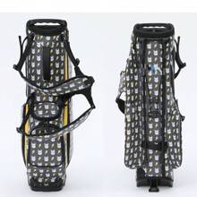 1 Piece Golf Stand Bag 5 Way Top Dividers Women's/Men's Golf Club Bag 5 Zippered Pockets,Adjustable Dual Straps Rain Cover Hood Golf Bag - Black and White - View 4