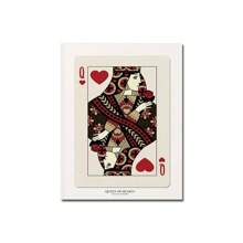 1 件扑克牌海报皇后国王红心 A 墙壁艺术印刷品复古帆布画中世纪墙壁画客厅装饰无框架