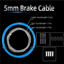 Mountain Bike Cable Set, Brake Cable, Derailleur Cable, Cable Housing, End Caps - Front & Rear - Multicolor - View 13