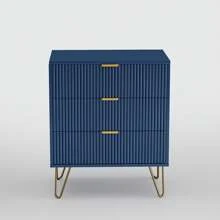 Storage Cabinet, Bedside Table With Drawers, Chest Of Drawers, Night Console, Sideboard, Wardrobe For Bedroom, Living Room, 40 X 35.5 X 50 Cm, 60 X 40 X 70 Cm, Blue - 藏蓝色 - 查看 1
