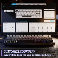 X68 HE Rapid Trigger Mechanical Gaming Keyboard 60% Wired With Adjustable Actuation,Hall Effect Magnetic Switch,8KHz Polling Rate,RGB Backlit,Top Mount,Side Printed Keycap(White Contour)