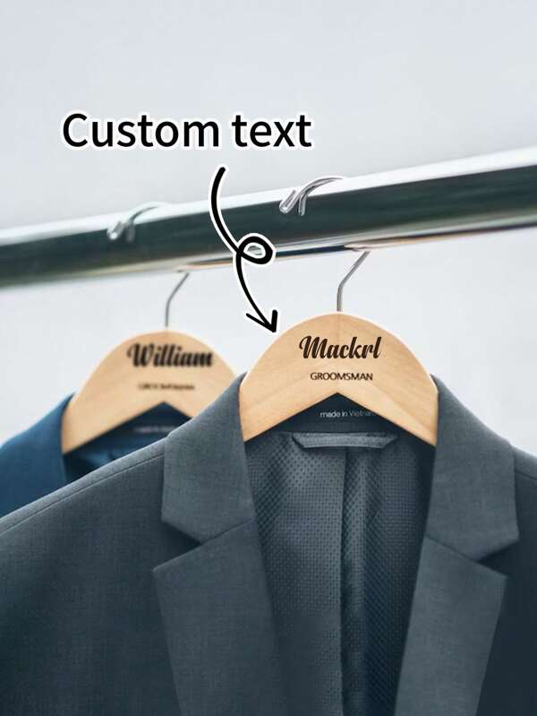 1/5pcs Personalized Bridesmaid Hangers, Bride Hangers, Custom Bride Hangers With Bows, Wedding Dress Hangers, Custom Engraved Name Wooden Hangers