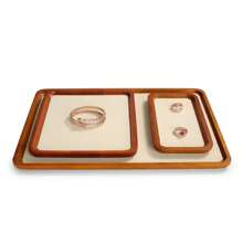 Oirlv Solid Wood Jewelry Tray One Piece Bracelet Ring Display Props Jewelry Organizer Holder Necklace Case Display Stand Jewelry Store Plate