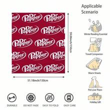 Dr. Pepper Soft Flannel Throw Blanket - Cozy & Warm For Couch, Bed, Office, And Travel - Perfect Gift For Christmas, Mother's Day, And Holiday Parties
