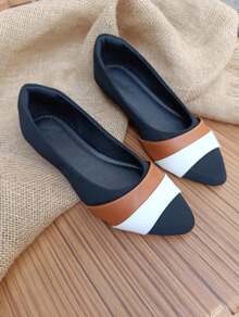 KIT 2 Pairs Salome Sandals Pointed Toe Flats Comfortable Elegant Casual Women's Black White Caramel Jeans Foreign Fashion Promotion - 軍綠色 - 查看 8