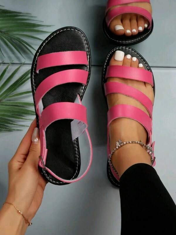 2025 Damen Große Größen Mode Lässig Outdoor Sandalen, elegante Riemen Strandpantoffeln