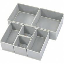 cajones para ropa, paquete de 6, organizadores de cajones para tocador, organizadores de armario plegables de tela y cestas de almacenamiento para ropa, calcetines (gris) - Gris - Ver 1