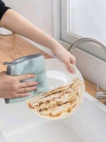 10Pcs Dishwashing Towel, Hangable Kitchen Cleaning Towel, Coral Velvet Towel, Dish Washing Table Cleaning Household Towel Random Color, Non-Stick Oil Dish Cloth, Double-Sided Absorbent Thickening Scouring Pad, Kitchen Cleaning