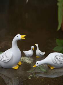 1 Set Of Duck Family Resin Ornaments (4 Pieces), Warm And Cute Design, Perfect For Home Decor, Desk Display, Children's Room Decoration, Adding Fun To Life, An Ideal Choice For Gifts Or Personal Use.