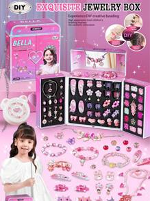 Perles pop, kit de création de bijoux - arts et artisanat pour les filles de 3 à 7 ans, jouets à perles à clipser - collier, bracelet, bague, set de création DIY