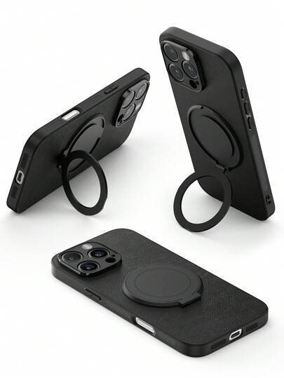 Jednoczęściowa obudowa na telefon z ultracienkim uchwytem na komputer, kompatybilna z 'em 16, 15, 14, 13, 12, 11 Pro/Max/Mini, kompatybilna z 'em 16E, kompatybilna z Galaxy///Redmi Note 13 Pro (czarna) Ultracienka obudowa na telefon do 'a 11