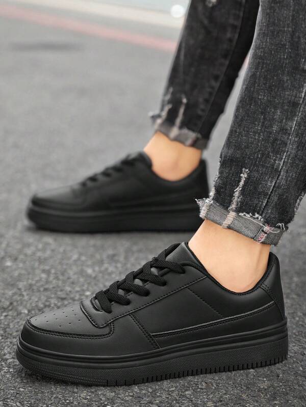 New Men's White Sneakers, Classic Fashion Skateboard Shoes Large Size, Casual Sports Shoes