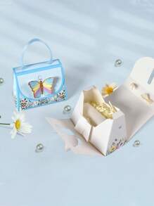 5pcs,Butterfly Party Gift Box, Birthday Candy Box, Wedding Supplies Handheld Box, Wedding Table Decoration, Gift Party Center Decoration, Butterfly Theme Party Birthday Tea Party Gift Decoration Box, Mother's Day Easter Universal Action Box For Various Festivals