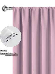 1pc Solid Color Modern Coated Light Blocking Curtain, Rod Pocket Design, Suitable For Living Room And Bedroom - Sheer And Blackout Curtain, Living Room Curtain, Bedroom Curtain Curtains Curtains For Living Room Kitchen Room Decor Home Decor Living Room Kitchen Decor Living Room Decor Room Decor Curtains Bedroom