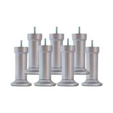 Kit 7 Pés de Plástico para cama box 13 cm Reforçado Reparo para Cama Box - Cinza - Visão 1