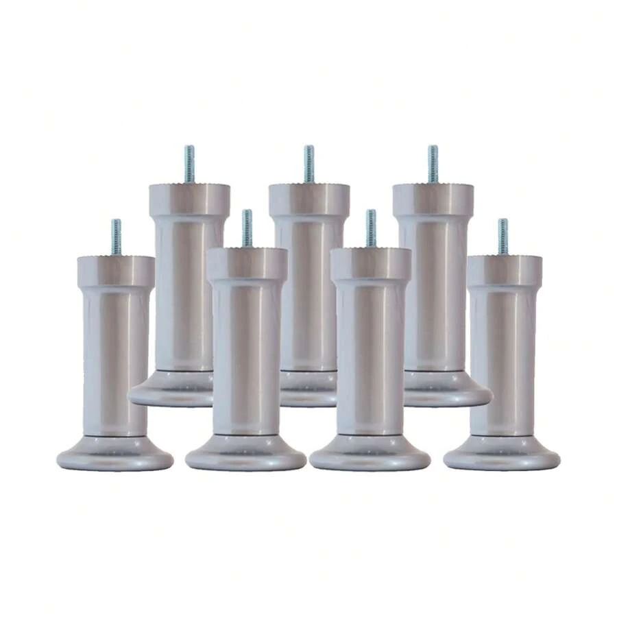 Kit 7 Pés de Plástico para cama box 13 cm Reforçado Reparo para Cama Box - Cinza - Visão 1