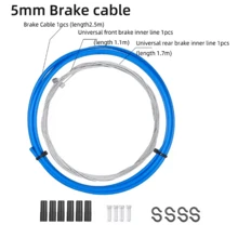 Mountain Bike Cable Set, Brake Cable, Derailleur Cable, Cable Housing, End Caps - Front & Rear - Multicolor - View 11