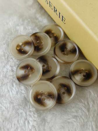  20pcs/40pcs Mixed Flower Resin Buttons, Imitation Horn Style, Suitable For High-End Clothing, Coats, Sewing Accessories, Multi-Sizes Available, Durable Quality