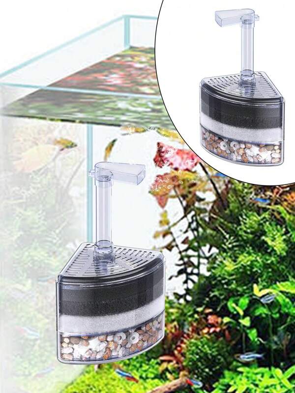 1 Stück Kunststoff Aquarium Fischbehälter Filter Wasser Lufthebertechnik Reiniger, leiser luftgetriebener Sauerstoffspender, geeignet für Fischbehälter und Aquarium