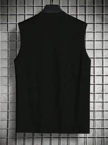 Sports & Outdoor - Men's Basketball Style Letter Design Sleeveless Tank Top - Black - View 2