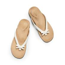 Women's Low Wedge Flip Flops Bow Knot Arch Support Orthopedic Thong Slides Sandals Comfortable Dress Walking Summer Vacation Sandals Shoes - 白色 - 查看 6