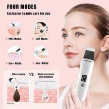 Spatule faciale à vibration Grattoir à peau Épurateur à ultrasons EMS Retrait de boutons et de points noirs Ion Masseuse faciale à cavitation Nettoyant