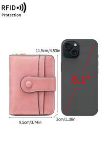 MIYIN Vintage Large Capacity RFID Blocking Wallet Credit Card Holder With Multiple Card Slots For Daily For Credit Card/ ID Card/ Coins/ Cash Retro Multi-Functional Large Capacity Hasp Women's Purse With Wrist Strap Clutch Gifts Birthday Gifts Anniversary For Women Wallet Purse Wallet Long Wallet Wristlet Wallet - Pink - View 9