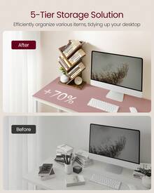 VASAGLE Tree Bookshelf, 5-Tier Bookcase, Small Bookshelf, Space-Saving Corner Shelf, Book Tree, Holds Books, CDs, Games, For Bedroom, Living Room, Home Office - 鏽棕色 - 查看 2