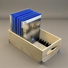 25 Capacity Wooden Game Disc Storage Rack, Fit For PlayStation 5/4 Game Discs, Functional Tabletop Organizer For PlayStation Game Cartridges, CD/DVD Holder - Beige - View 2