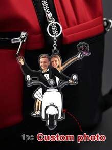 1/2Pcs Personalized Photo Wedding Couple Keychain, Custom Bride & Groom Cartoon Acrylic Keyring, Customized Funny Valentine'S Day Gift, Newlywed Gift, 8cm/3.15in, Wedding Party Gifts, Bridal Gifts, Bridesmaid Gifts, Suitable For Him/Her, Boyfriend, Girlfriend, Couple, Wife, Husband, Family, Bestie, Colleague, For Unique Gifts For Anniversary, Wedding, Valentine'S Day