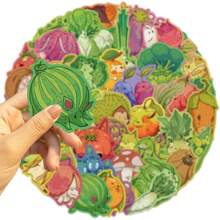 50pcs Fruit And Vegetable Animal Graffiti Stickers - Perfect For Decorating Water Bottle, Laptops, Phone Cases, Skateboards & More