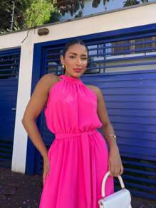 Long Dune Fabric Jumpsuit - Rosa - Ver 3