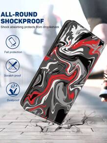 GLANDOTU Compatible With Samsung Redmi PU Faux Leather Mobile Phone Wallet With Motifs Foldable Base Card Slots Sturdy Design Precise Fit Flowers Dragonflies