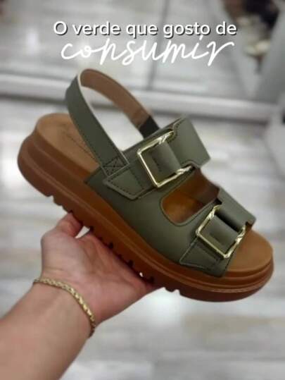 Sandália Feminina Modare Plataforma Tratorada Super Leve e Ajustável