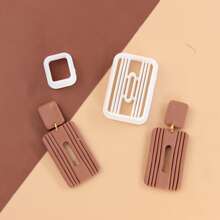 Set de 2 cortadores de arcilla en forma cuadrada, cortadores de arcilla polimérica en forma de rosquilla, cortadores de arcilla en forma rectangular para pendientes, set de cortadores de arcilla en forma de buzón, para hacer pendientes y kits de joyería