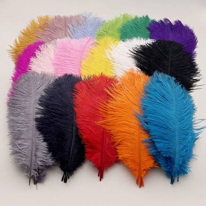 5pcs Artificial Ostrich Feather 20-25cm For Jewelry Making DIY Wedding Home Decoration Artificial Feather Table Centerpiece Crafts Clothes Accessories Cake Decoration