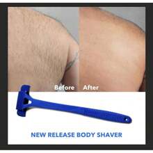Back Shavers Men, Hair Removal Body Shaver - Extra-Long Handle Trimmer, Wet Dry Shave,Extendable Back Scratcher For Body, Head, Feet, And Legs – Premium Heavy-Duty, Collapsible Scratcher For Men & Women – Long Folding Handle, Portable For Travel