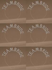 6件套女士个性化时尚婚礼宾客字母头饰，伴娘水晶头饰 - 銀色 - 查看 2