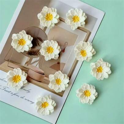 10/20/30pcs Creative Gorgeous Chrysanthemum Flower Refrigerator Magnets Colorful Floral Accessories For Fridge, Whiteboards, Office Cabinets, Photo Frames