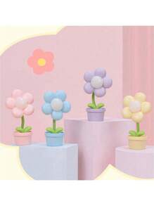 1/2pcs 可爱迷你花朵小夜灯，创意氛围床头灯和桌面装饰花朵小夜灯迷你台灯创意护眼暖光学生宿舍可爱氛围床头灯，创意桌面装饰，儿童小礼物，家居装饰，节日礼物，卡通挂饰