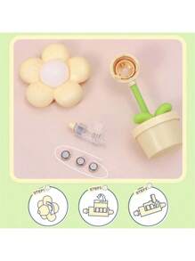 1/2pcs 可爱迷你花朵小夜灯，创意氛围床头灯和桌面装饰花朵小夜灯迷你台灯创意护眼暖光学生宿舍可爱氛围床头灯，创意桌面装饰，儿童小礼物，家居装饰，节日礼物，卡通挂饰