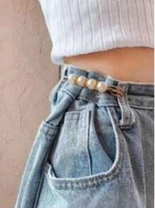 2pcs/4pcs Pearl Waist Snatchers, Pants Waist Shrinker, Skirt Waist Hooks, Waist Clips, Clothes Chest Pins - Multicolor - View 3