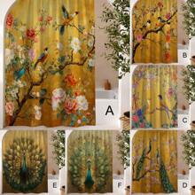 1pc Printed Waterproof Bathroom Shower Curtain With 12 Plastic Hooks, Machine Washable, Bathroom Divider, Bathtub Curtain, Bathroom Decor Window Curtain Bathroom Accessories
